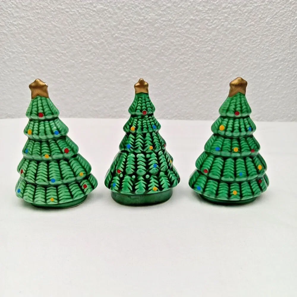 Vintage Ron Gordon Designs Christmas Tree Bell/Salt & Pepper 3-Piece 1984 Flaws